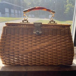 Vintage Handmade 1940s Wicker Purse